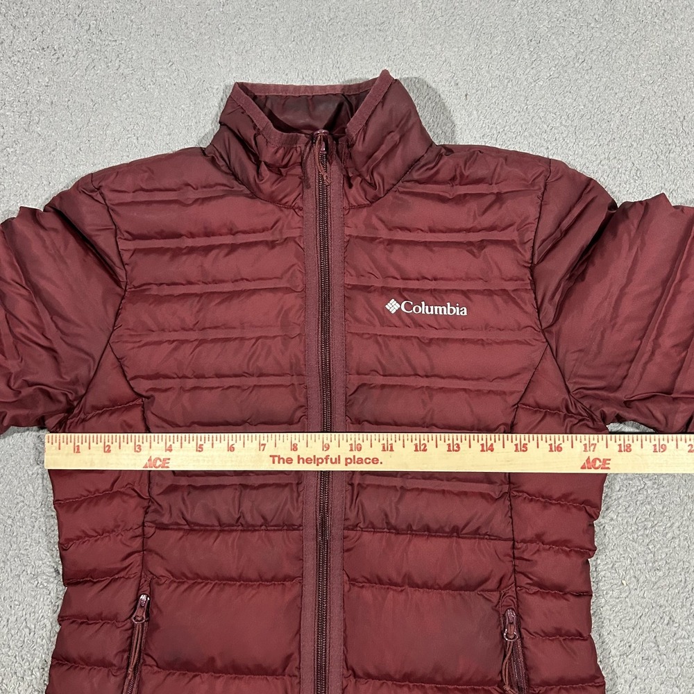 Columbia 650 Women's Powder Lite Hybrid Red Down Puffer Jacket Full Zip XS #2402 - Picture 7 of 10